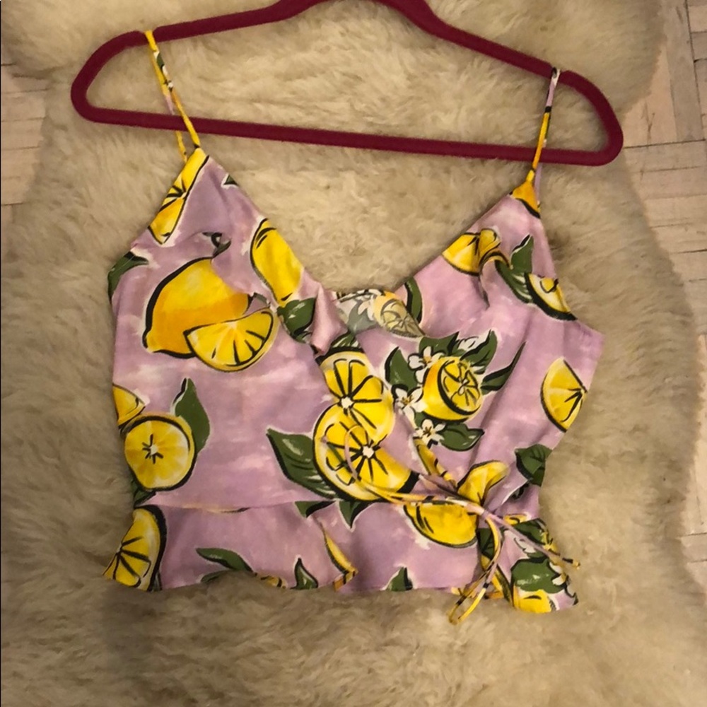 Zara lemon tie top
